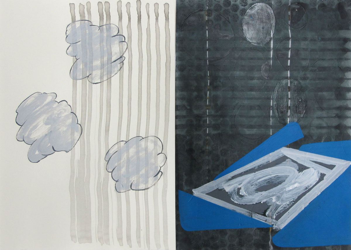 Twins, Acryl auf Papier, 29,5 x 42 cm, 2017