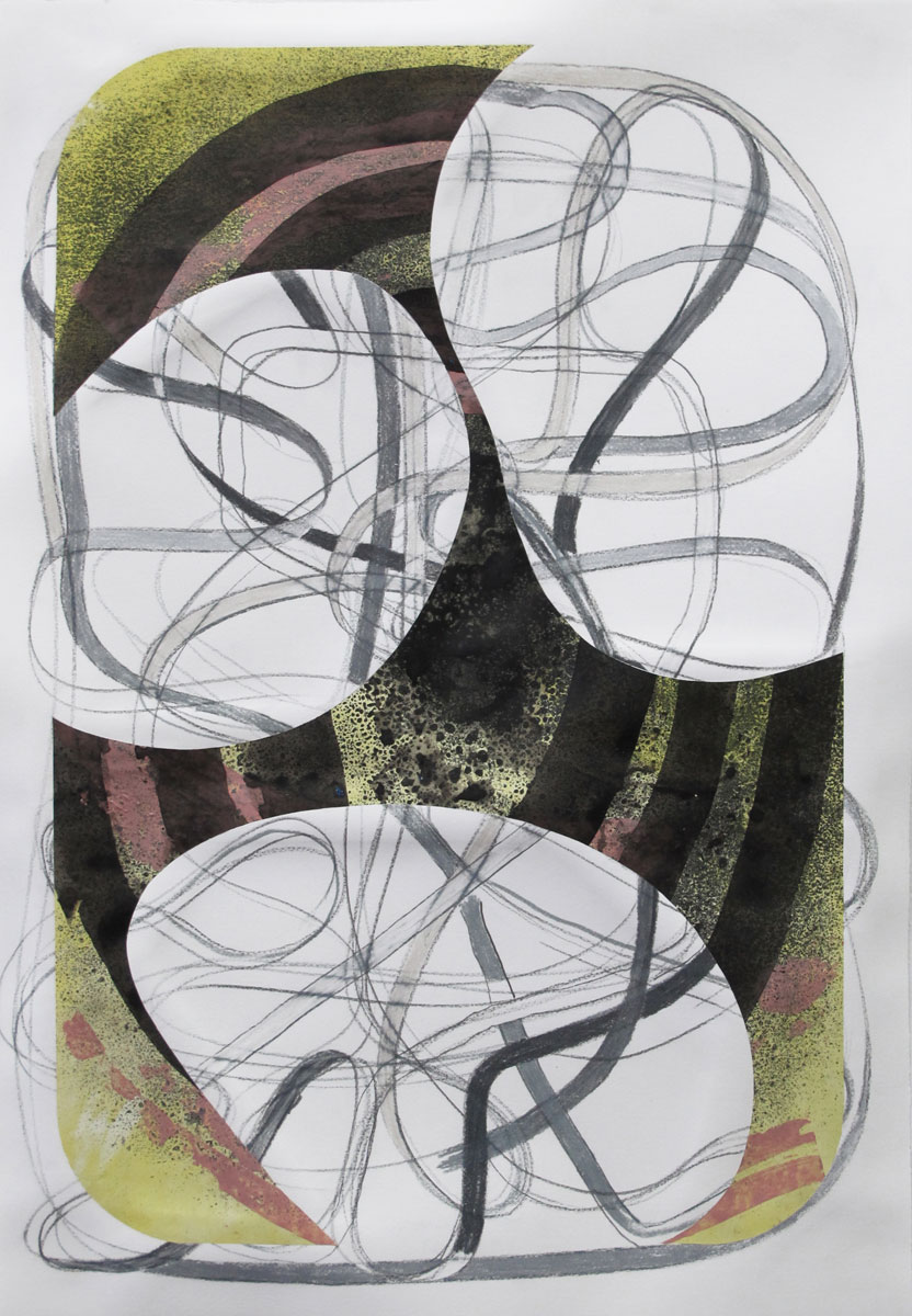 o.T. Mischtechnik auf Papier, 45 x 31 cm, 2019