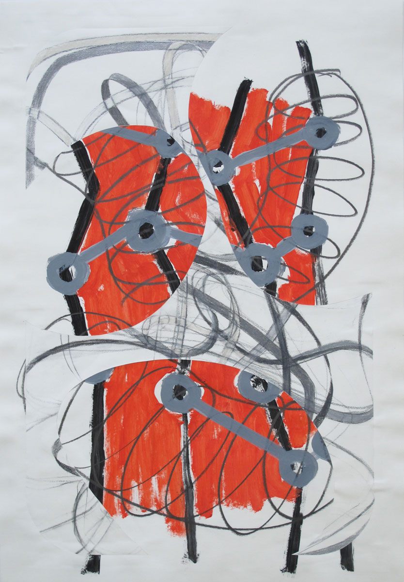 o.T. Mischtechnik auf Papier, 45 x 31 cm, 2019