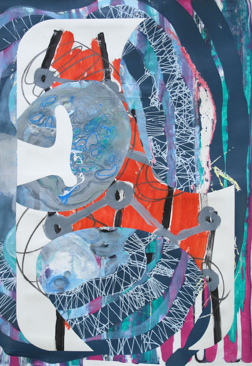 o.T. Mischtechnik auf Papier, 45 x 31 cm, 2019