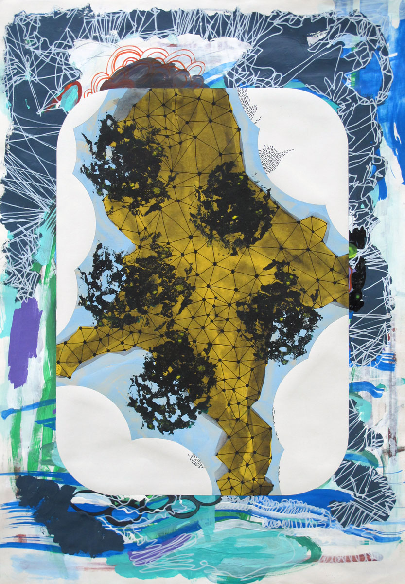 o.T. Mischtechnik auf Papier, 45 x 31 cm, 2019