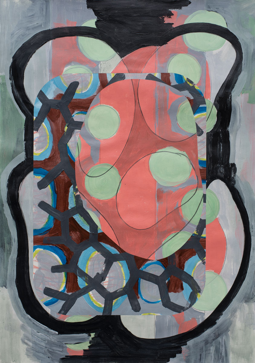 Michael Lukas, o.T., Mischtechnik auf Papier, 45 x 31 cm, IX. 2018