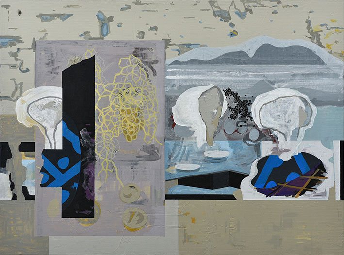 Michael Lukas, o.T., Öl und Acryl auf Leinwand, 90 x 120 cm, 2016
