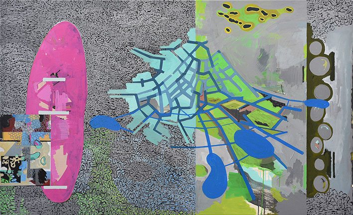 o.T., Acryl auf Leinwand, 90 x 147 cm, 2013